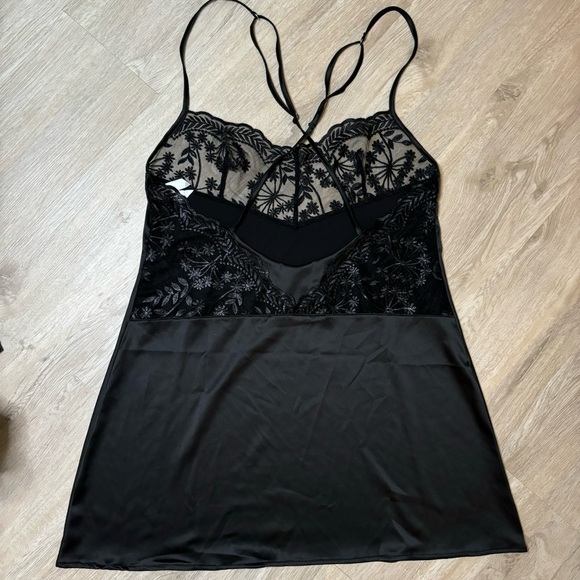 Kat The Label Abigail Lace & Satin Minidress Slip size L in Black - Picture 5 of 6
